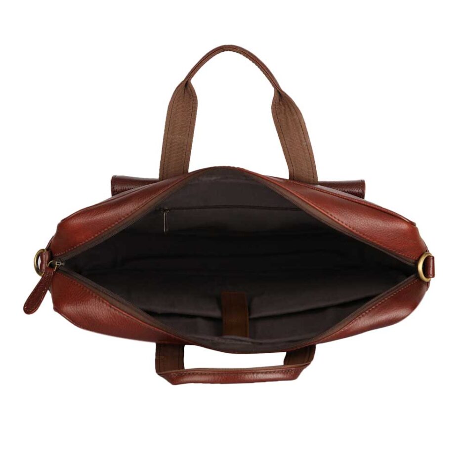 Sauve Cuer Leather Laptop Bag with padded laptop sleeve