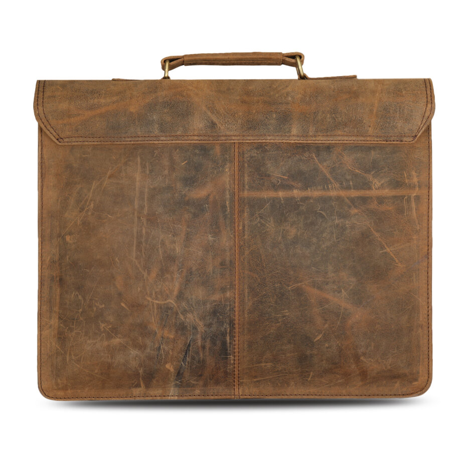 Jagged 16-Inch Leather Laptop Bag backside image