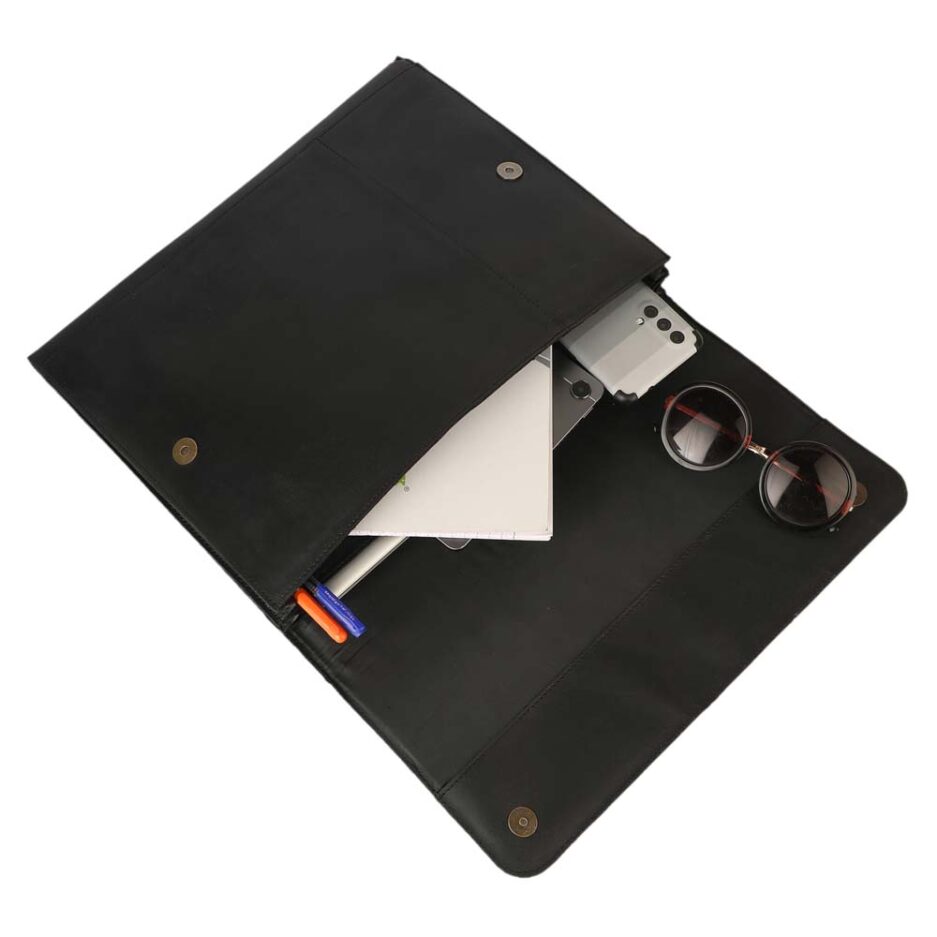 Noir Laptop Case Cover Portfolio with daily essentials