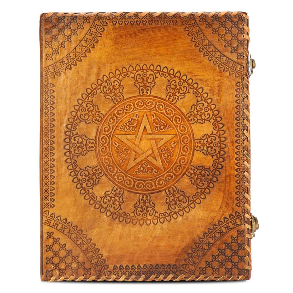 Antique embossed Pentagram Leather Portfolio