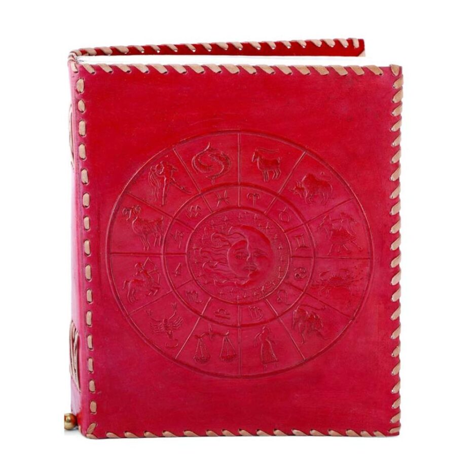 Embossed Zodiac Manifestation Leather Journal Writing notebook