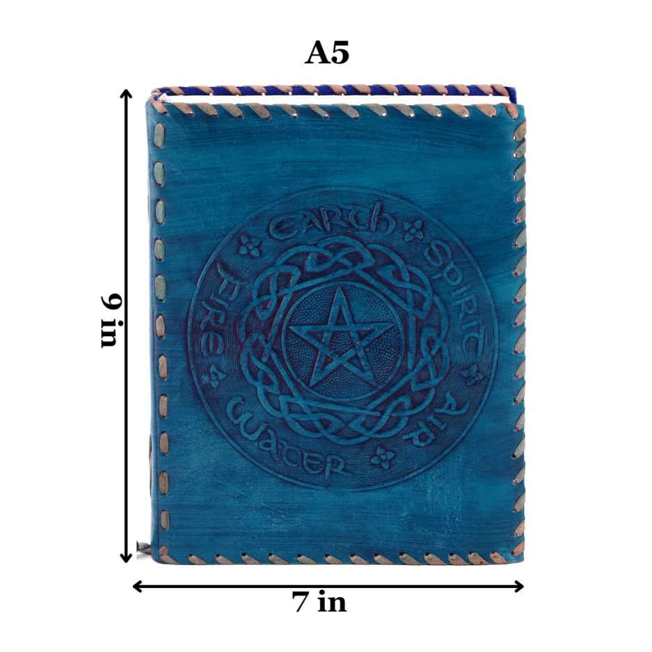 Five Earth Elements Leather Journal A5 hardcover notebook size chart