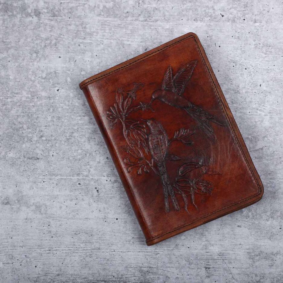 Hummingbird leather journal refillable notebook diary